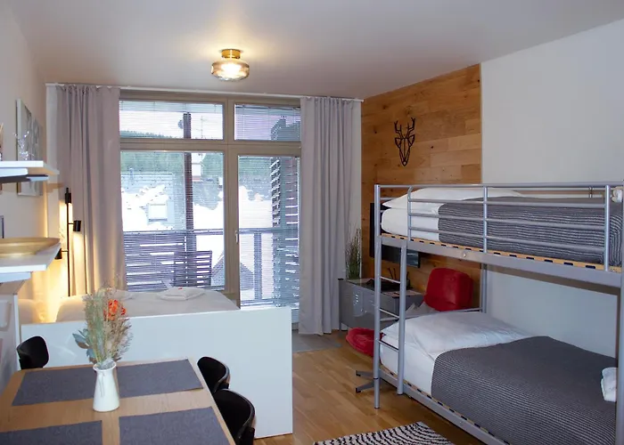 Enjoyharrachov - Atraktivni Slunne Studio Certovka V Centru Harrachova S Garazovym Parkovanim, Wifi-Wlan, Sat, Herni Konzoli, Netflix Zdarma A Nejkrasnejsim Vyhledem Na Certovu Horu S Arealem Skokanskych Mustku A Sjezdovku